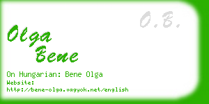 olga bene business card